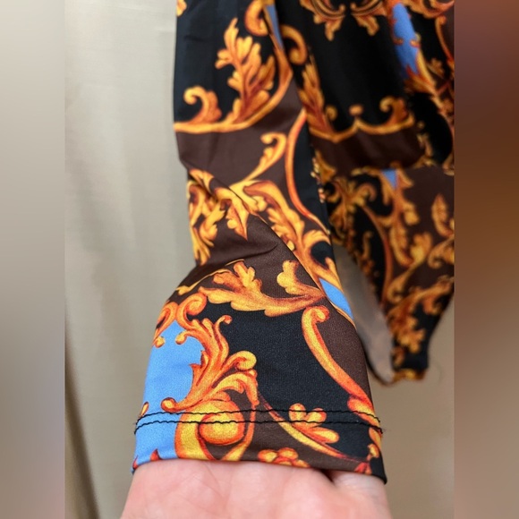 Zara Colourful One Piece Long sleeve Vibrant Size Small Yellow Orange Blue - Picture 2 of 7